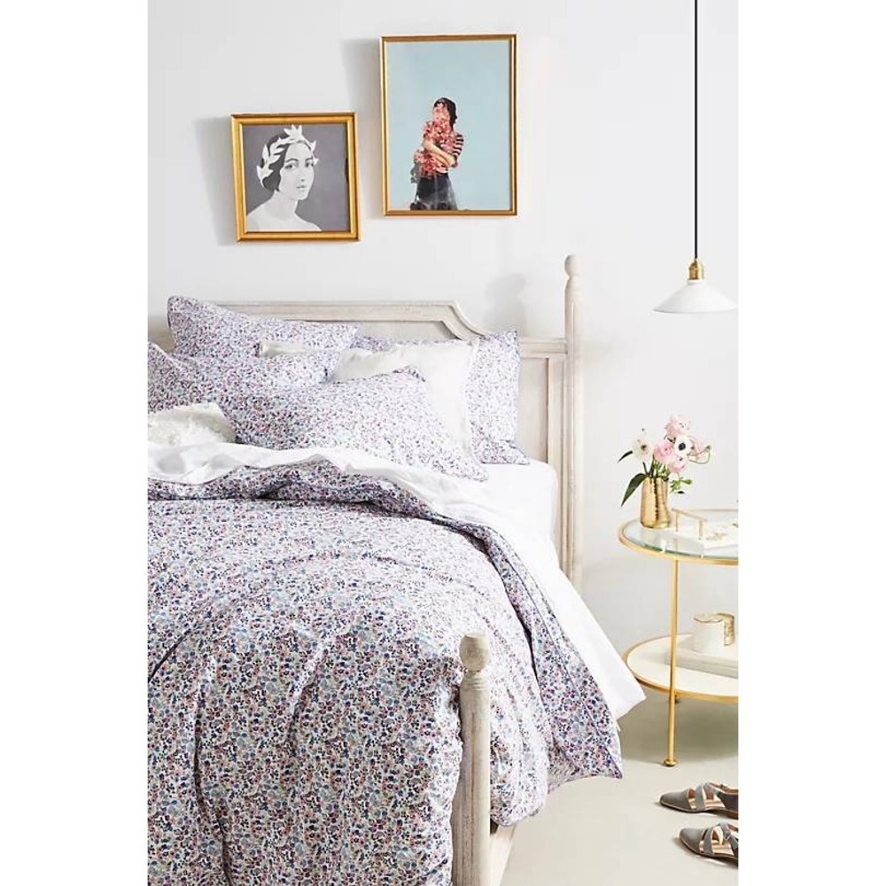 Liberty for Anthropologie Bonnie Bloom Floral Queen Duvet Set Pink Blue